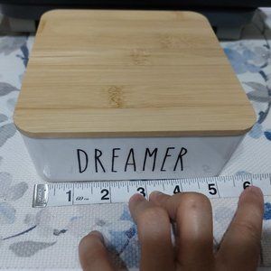 DREAMER wooden cover separate compartments organizer storage box white